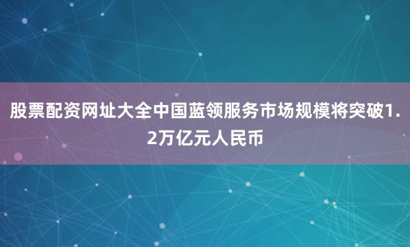 股票配资网址大全中国蓝领服务市场规模将突破1.2万亿元人民币